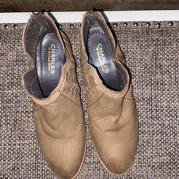 Charles David Womens Tan Leather Ankle Booties Charles By Charles David Size 8 - Picture 6 of 10